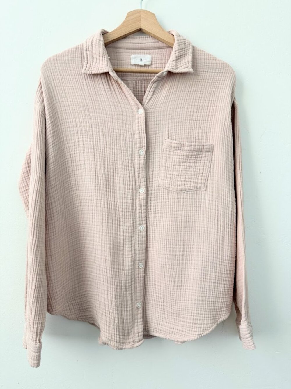 Lou & Grey Cotton Gauze Button Down Top Womens S Coastal - Picture 2 of 9